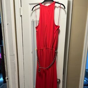 Hi low sleeveless dress with belt never worn